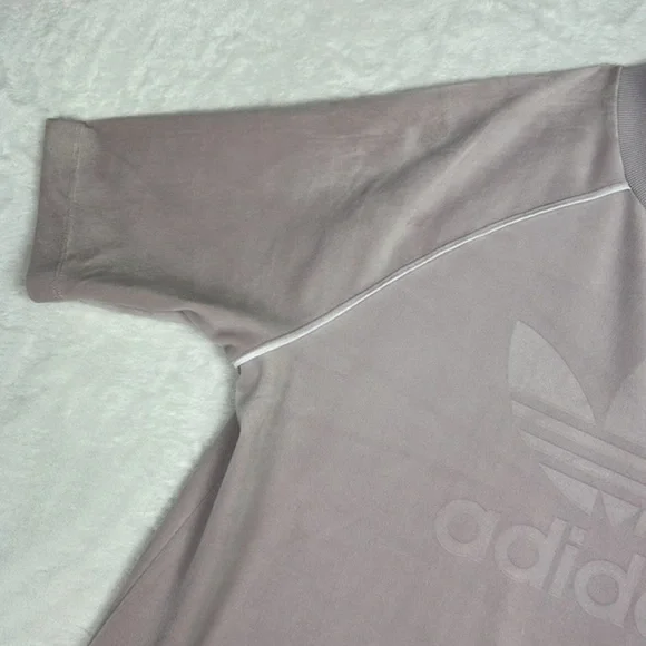 Adidas Light Purple Velour Trefoil Short Sleeve Logo Tee Dress